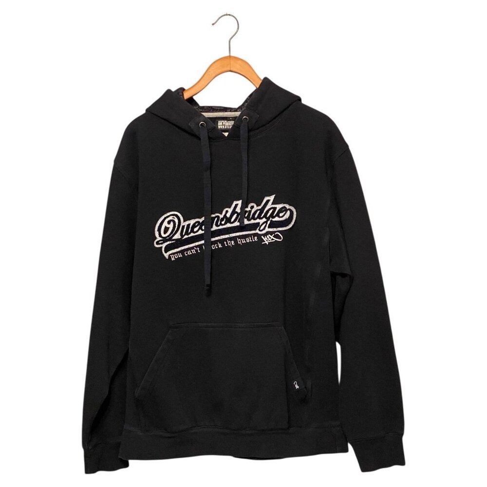 Queensbridge You Can't Knock The Hustle Navy Blue Hoodie Men's L